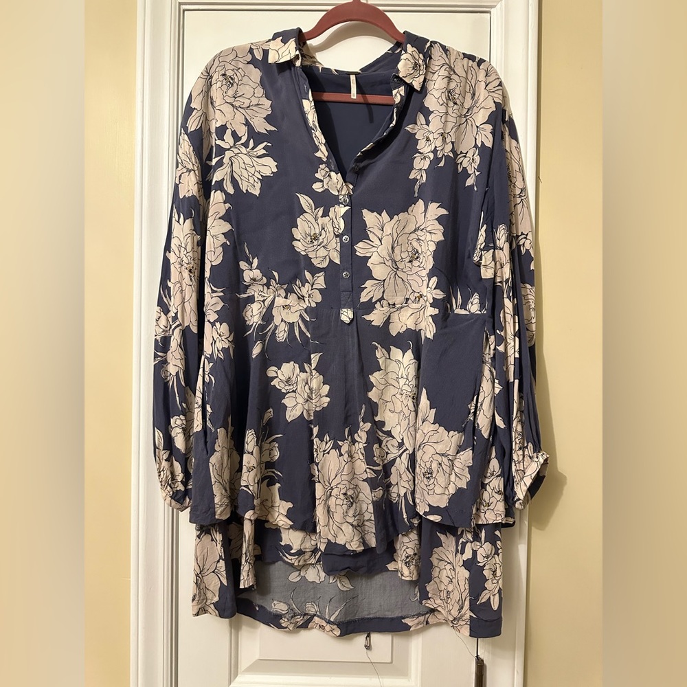 Free People Oversized-Floral Tunic